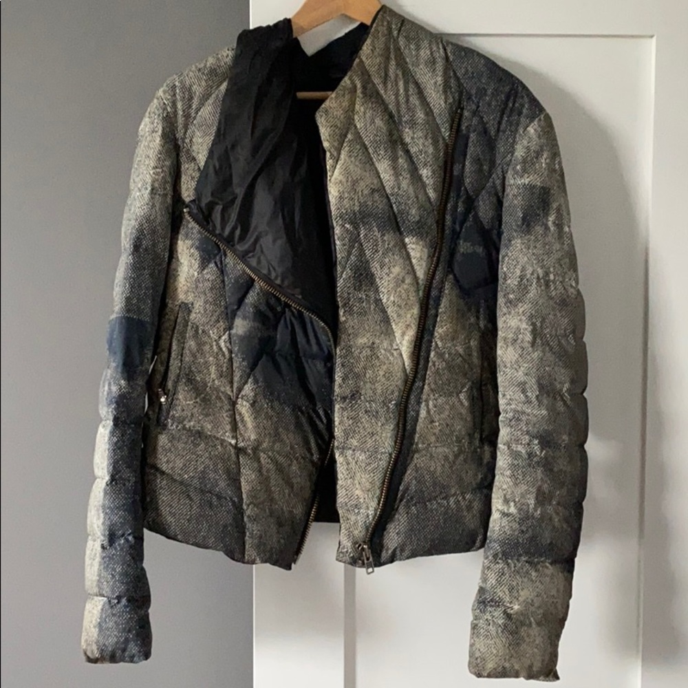 Helmut Lang crush print puffer jacket